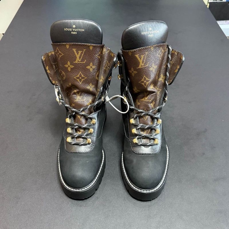 Louis Vuitton Louis Vuitton Black Territory Flat Martin Boots 0079 Size US 6.5 / EU 39-40 - 2 Thumbnail