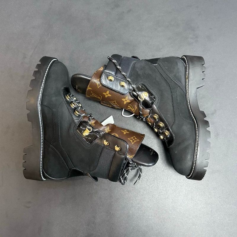 Louis Vuitton Louis Vuitton Black Territory Flat Martin Boots 0079 Size US 6.5 / EU 39-40 - 6 Thumbnail