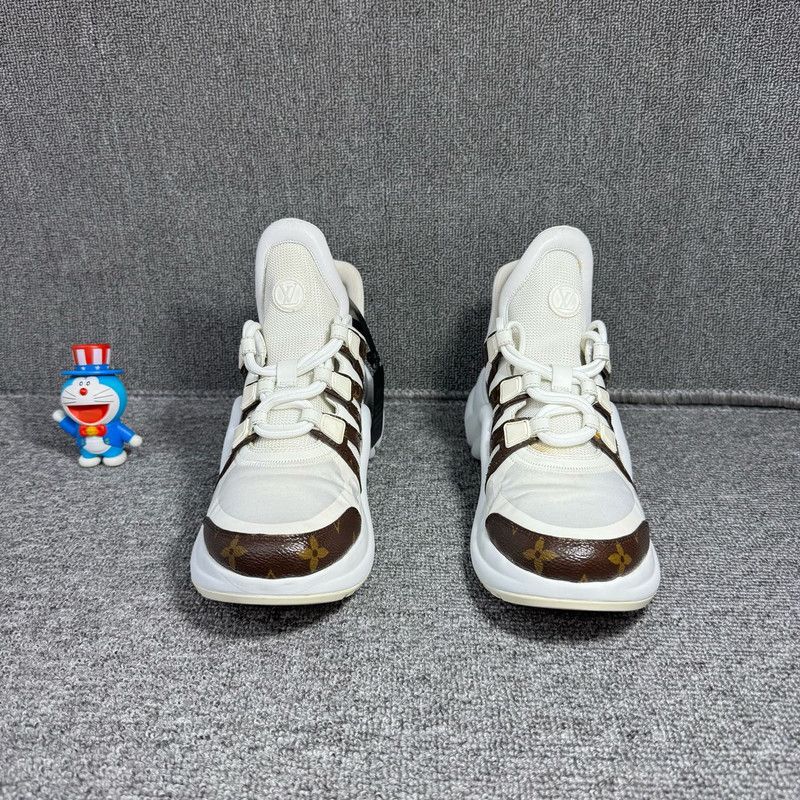 Louis Vuitton Louis Vuitton Brown and White Sports Sneakers 0079 Size US 8.5 / EU 41-42 - 2 Thumbnail