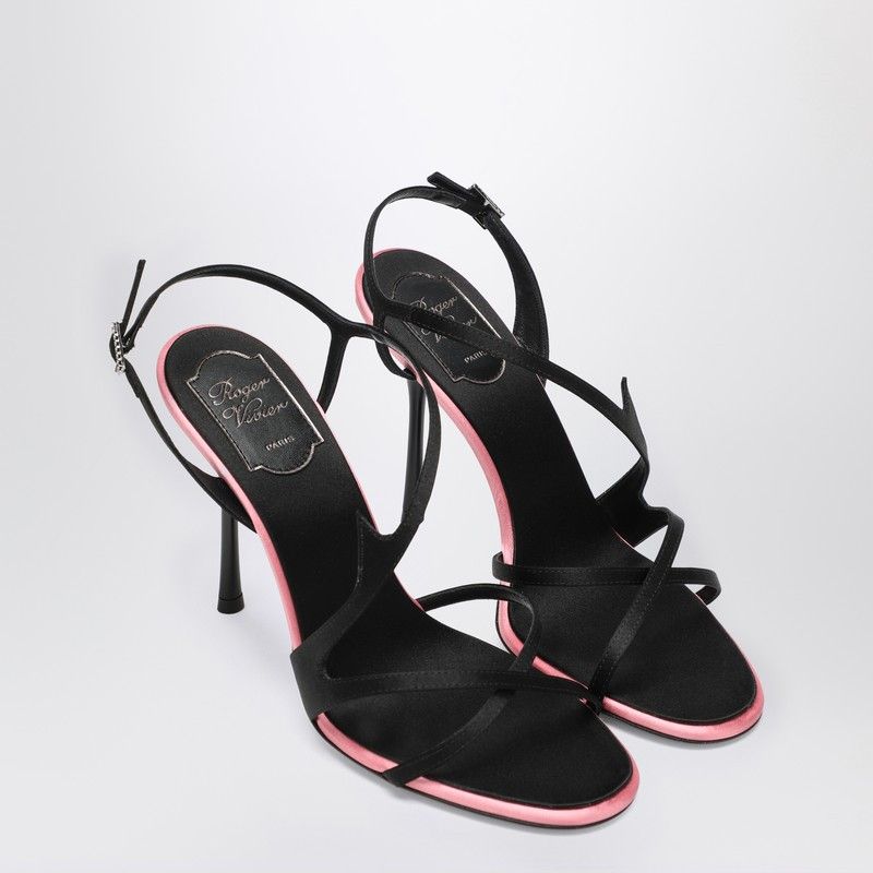 Roger Vivier Roger Vivier Black Satin Heeled Sandals Size US 11 / IT 41 - 2 Thumbnail