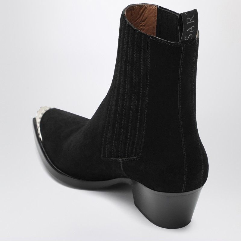 Sartore Sartore Black Suede Wax Ankle Boot Size US 7 / IT 37 - 2 Thumbnail
