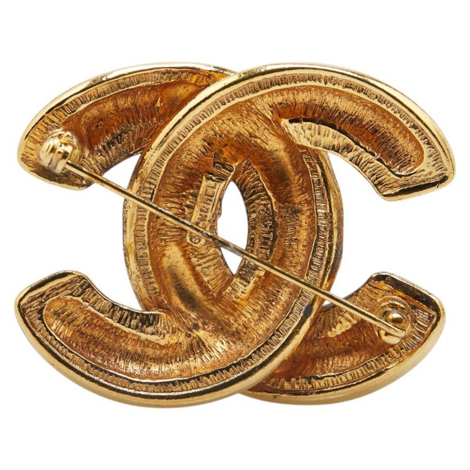 Chanel CHANEL Coco Mark Matelasse Brooch, Gold Plated, Women's Size ONE SIZE - 2 Thumbnail