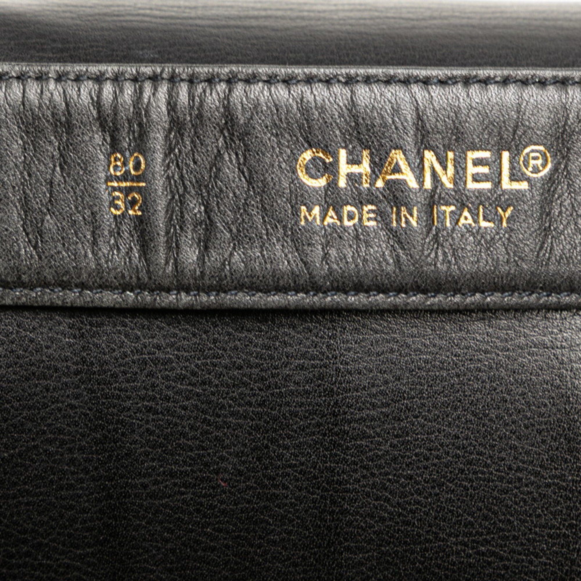 Chanel CHANEL Triple Coco Mark Shoulder Bag/Waist Bag 80/32 Black Leather Women's Size ONE SIZE - 9 Thumbnail