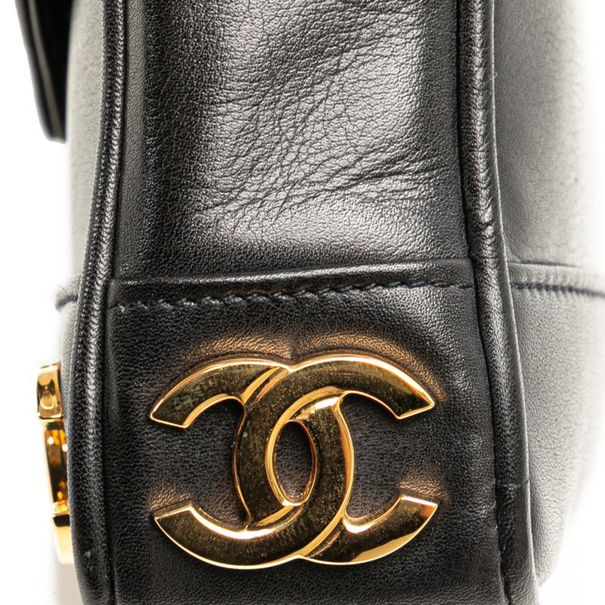 Chanel CHANEL Triple Coco Mark Shoulder Bag/Waist Bag 80/32 Black Leather Women's Size ONE SIZE - 4 Thumbnail