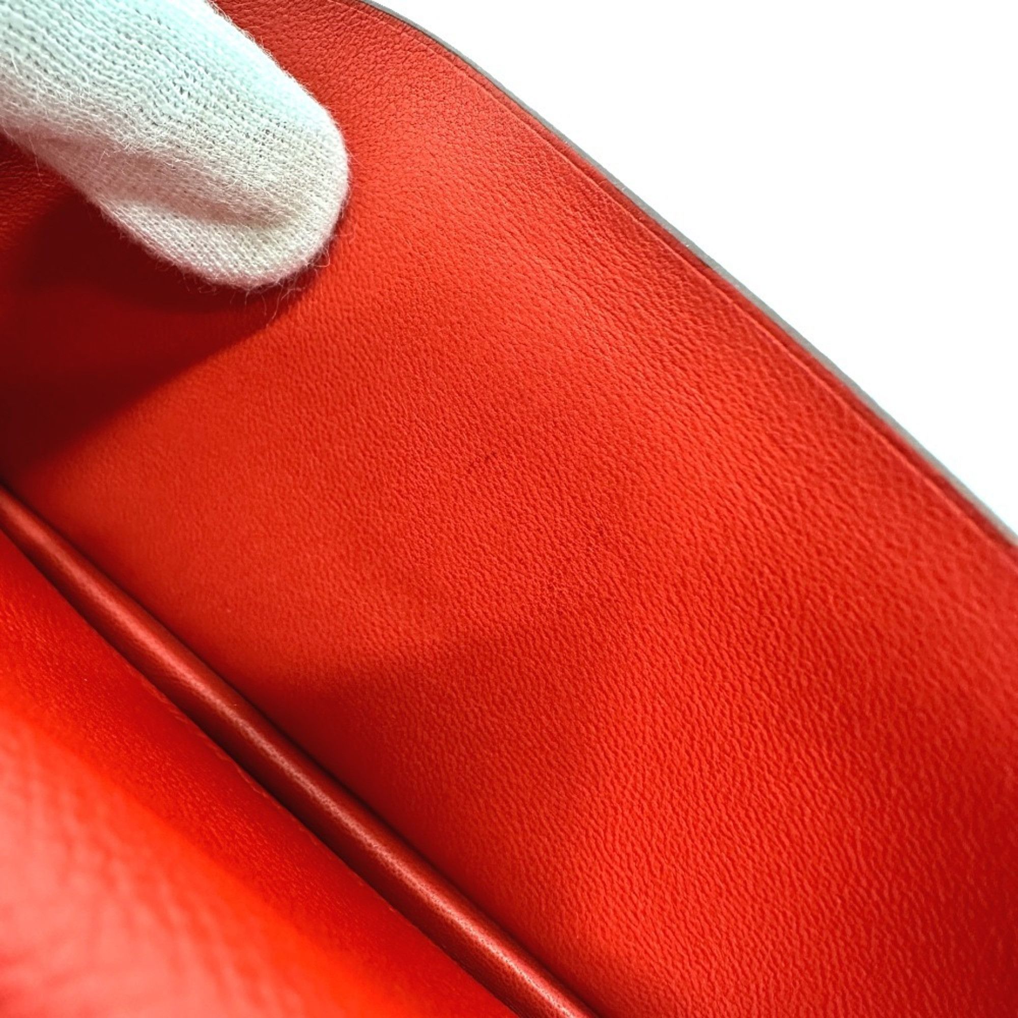 Hermes HERMES H hardware, Bearn soufflet bifold long wallet, Epson, women's, Rouge Tomato, red Size ONE SIZE - 13 Thumbnail