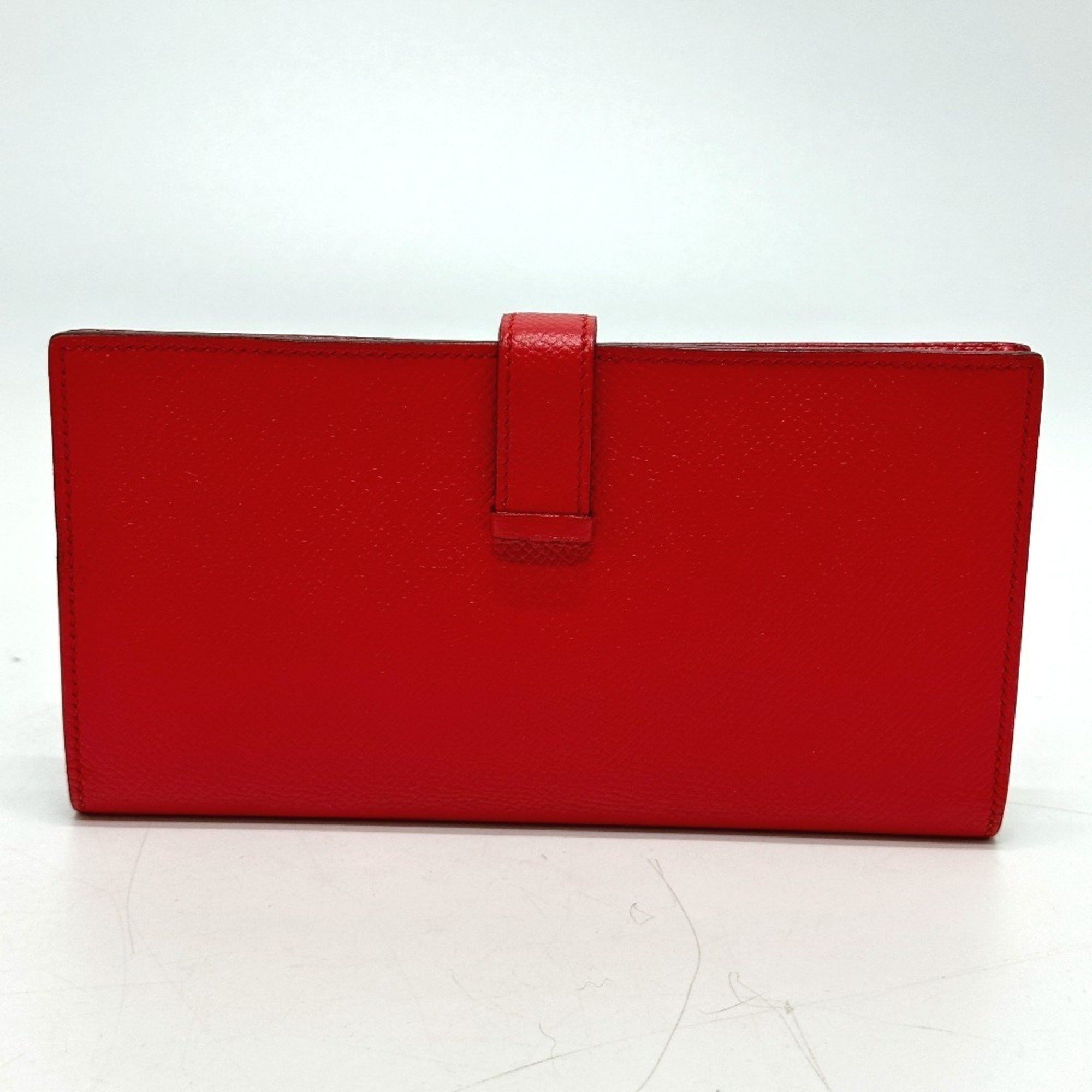 Hermes HERMES H hardware, Bearn soufflet bifold long wallet, Epson, women's, Rouge Tomato, red Size ONE SIZE - 2 Thumbnail