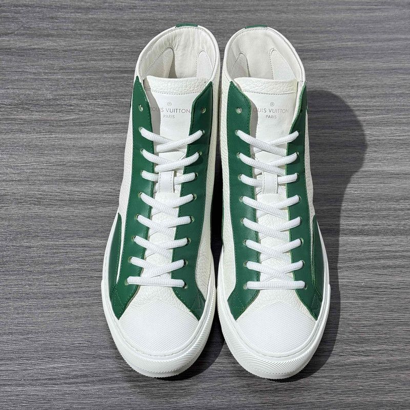 Louis Vuitton Louis Vuitton White Green Tattoo Casual Sneakers 0079 Size US 8 / EU 41 - 2 Thumbnail