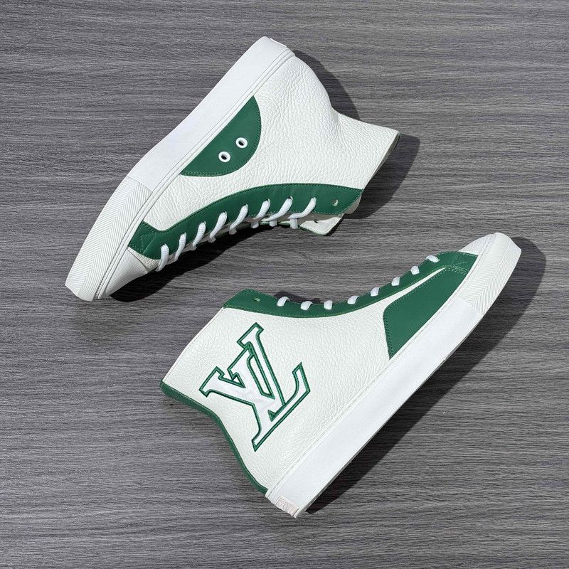 Louis Vuitton Louis Vuitton White Green Tattoo Casual Sneakers 0079 Size US 8 / EU 41 - 7 Thumbnail