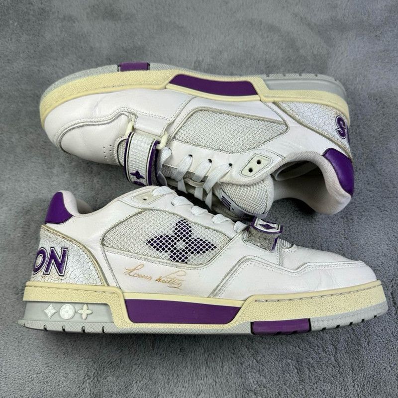 Louis Vuitton Louis Vuitton Trainer Casual Sneakers in White Purple 0079 Size US 8 / EU 41 - 7 Thumbnail