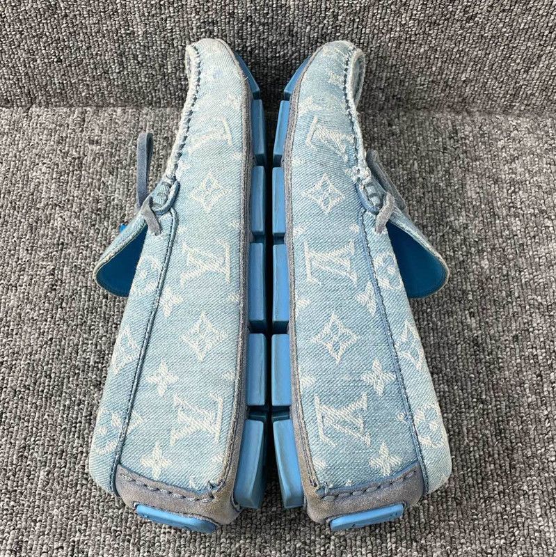 Louis Vuitton Louis Vuitton Blue Denim Moccasin Shoes for Men 0079 Size US 8.5 / EU 41-42 - 7 Thumbnail