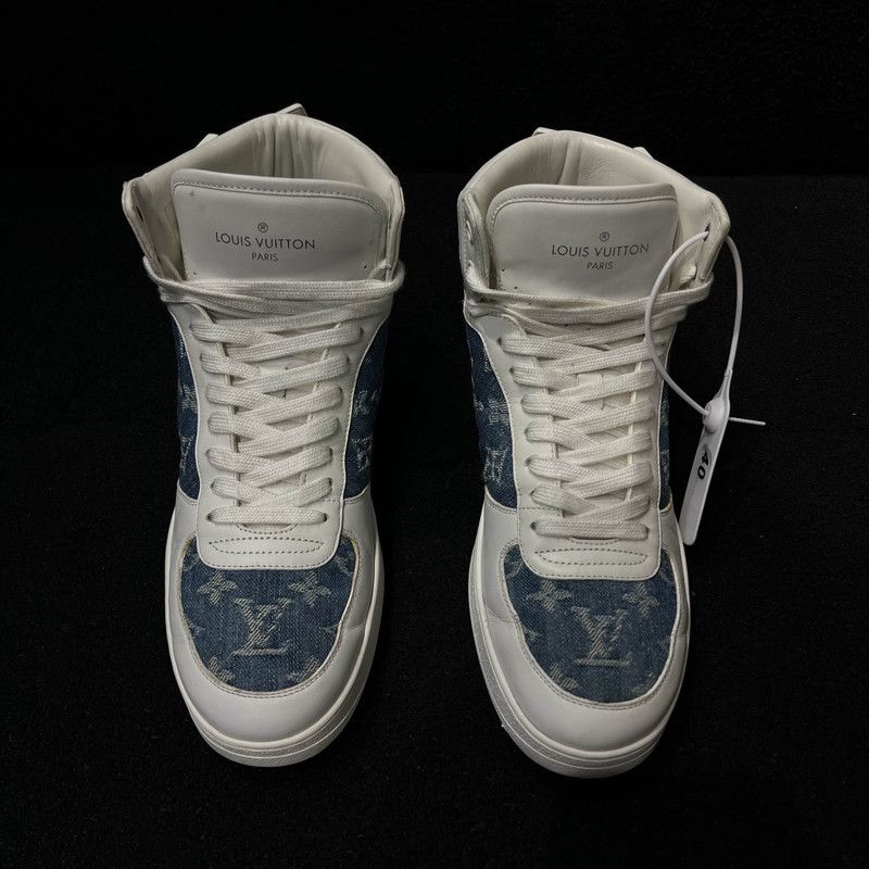 Louis Vuitton Louis Vuitton Rivoli High-Top Sneakers in White and Blue 0079 Size US 7.5 / EU 40-41 - 2 Thumbnail