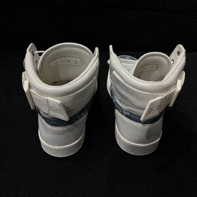 Louis Vuitton Louis Vuitton Rivoli High-Top Sneakers in White and Blue 0079 Size US 7.5 / EU 40-41 - 3 Thumbnail