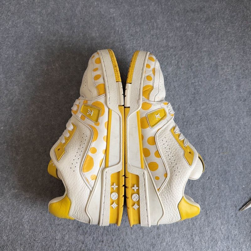 Louis Vuitton Yayoi Kusama x Louis Vuitton White Yellow Trainers 0079 Size US 8 / EU 41 - 7 Thumbnail