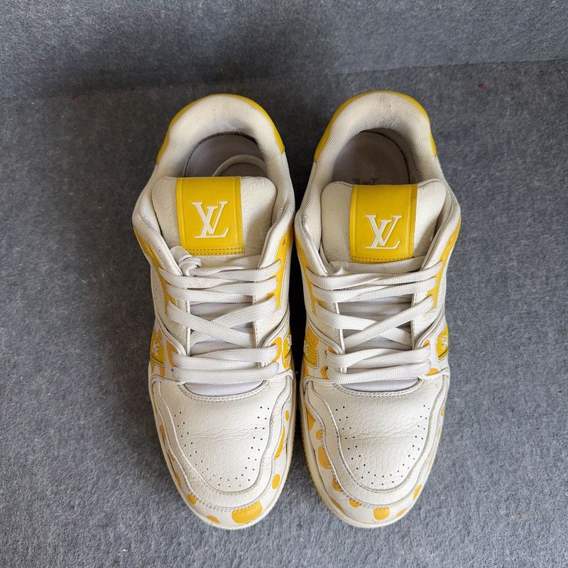 Louis Vuitton Yayoi Kusama x Louis Vuitton White Yellow Trainers 0079 Size US 8 / EU 41 - 2 Thumbnail
