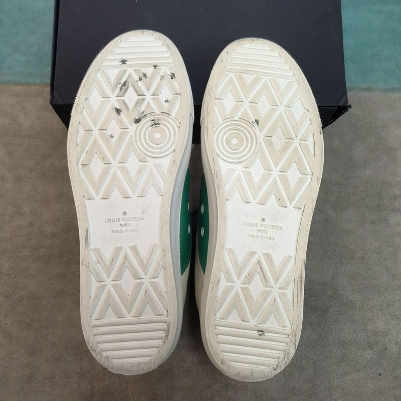 Louis Vuitton Louis Vuitton Tattoo Casual Sneakers in White and Green 0079 Size US 10.5 / EU 43-44 - 4 Thumbnail