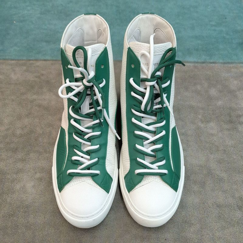 Louis Vuitton Louis Vuitton Tattoo Casual Sneakers in White and Green 0079 Size US 10.5 / EU 43-44 - 2 Thumbnail