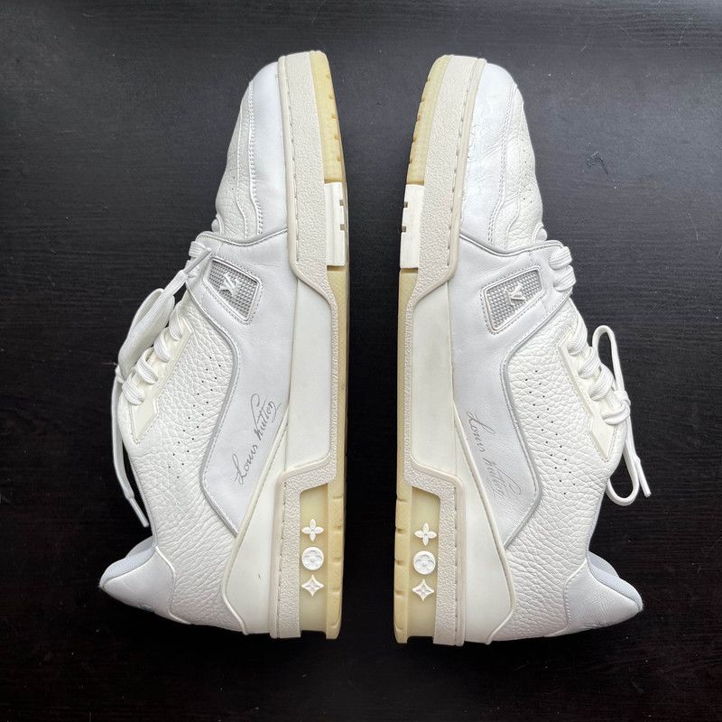 Louis Vuitton Louis Vuitton White Leather Low-Top Trainers 0079 Size US 10.5 / EU 43-44 - 10 Thumbnail