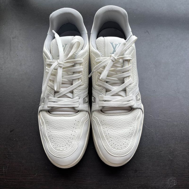 Louis Vuitton Louis Vuitton White Leather Low-Top Trainers 0079 Size US 10.5 / EU 43-44 - 2 Thumbnail