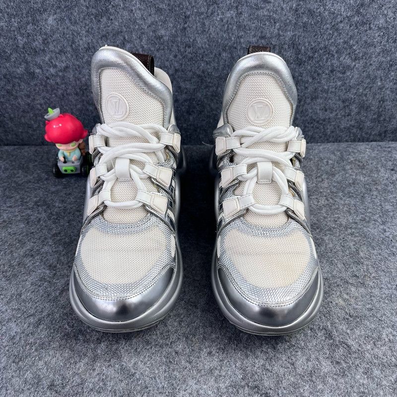 Louis Vuitton Louis Vuitton Silver Casual Sneakers 0079 Size US 5.5 / EU 38 - 4 Thumbnail