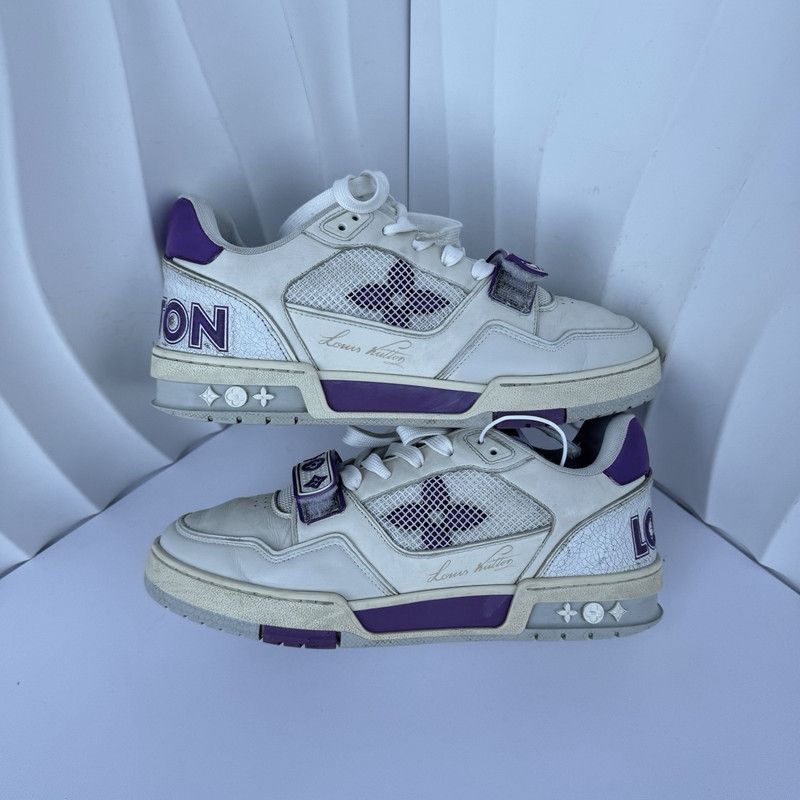 Louis Vuitton Louis Vuitton Trainer Casual Sneakers in White Purple 0079 Size US 7.5 / EU 40-41 - 6 Thumbnail