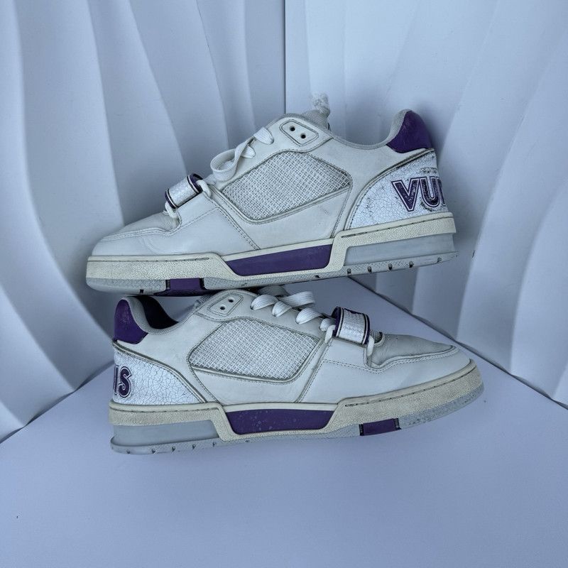 Louis Vuitton Louis Vuitton Trainer Casual Sneakers in White Purple 0079 Size US 7.5 / EU 40-41 - 7 Thumbnail