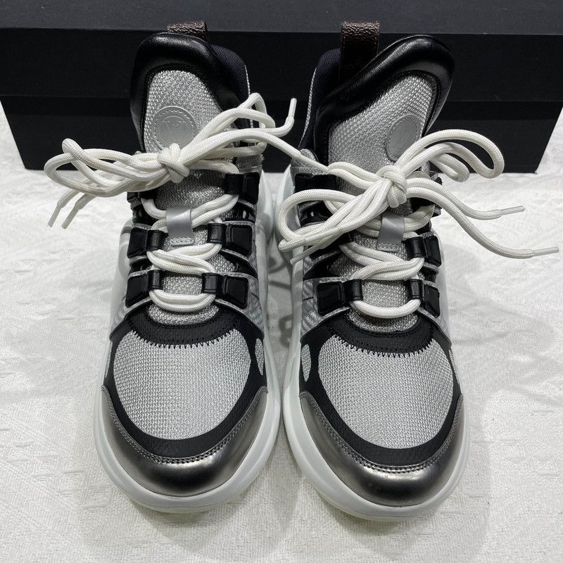 Louis Vuitton Louis Vuitton Silver Gray Dad Sneakers 0079 Size US 5.5 / EU 38 - 2 Thumbnail