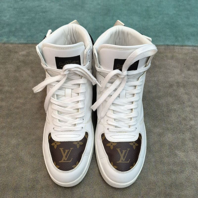 Louis Vuitton Louis Vuitton Brown Leather Fashion High-Top Sneakers 0079 Size US 8 / EU 41 - 2 Thumbnail