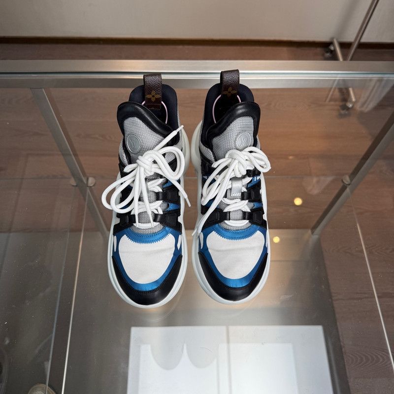 Louis Vuitton Louis Vuitton Leather Sports Sneakers in White and Blue 0079 Size US 7.5 / EU 40-41 - 6 Thumbnail