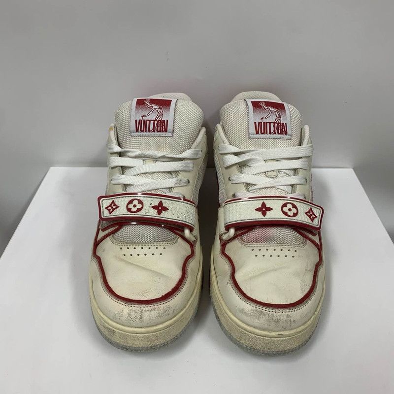 Louis Vuitton Louis Vuitton Trainer Casual Sneakers in White and Red 0079 Size US 8.5 / EU 41-42 - 2 Thumbnail