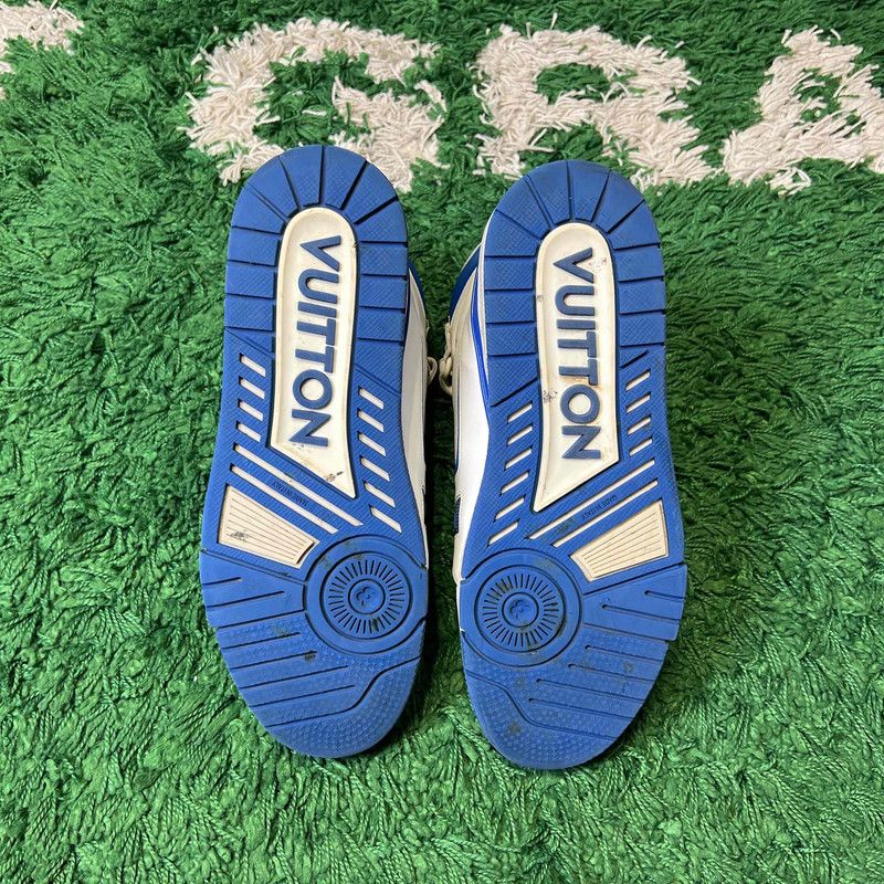 Louis Vuitton Louis Vuitton Trainer Logo Sneakers in Blue and White 0079 Size US 9 / EU 42 - 4 Thumbnail