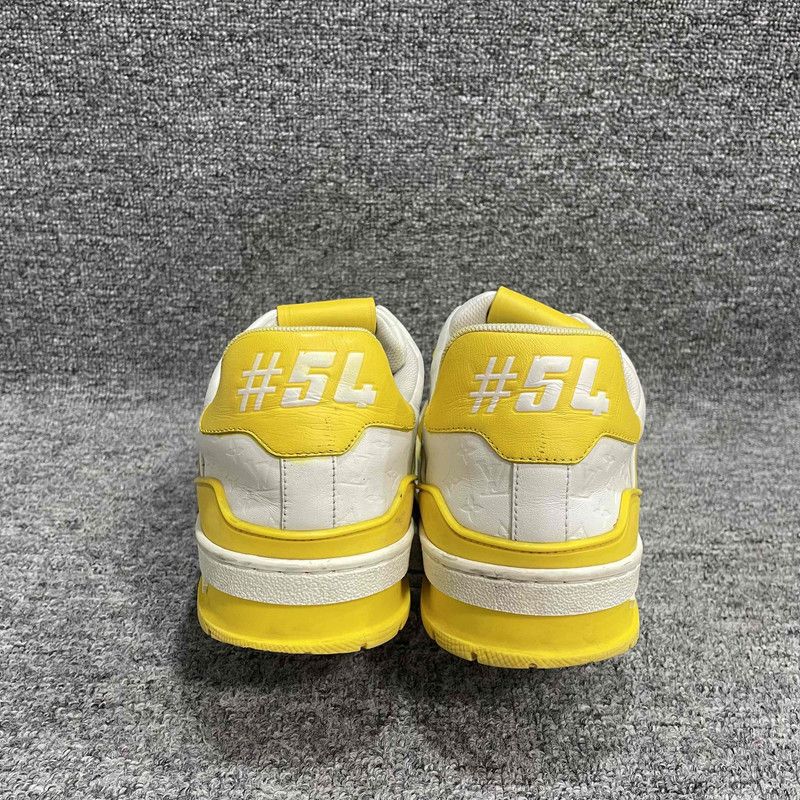 Louis Vuitton Louis Vuitton Trainer Low Top Sneakers in White Yellow 0079 Size US 8 / EU 41 - 3 Thumbnail