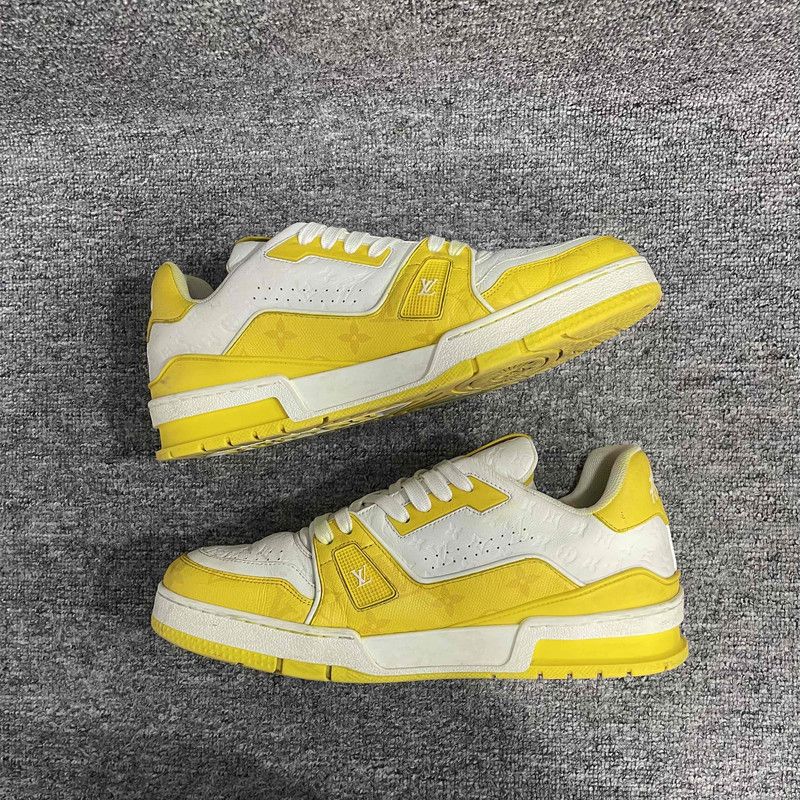 Louis Vuitton Louis Vuitton Trainer Low Top Sneakers in White Yellow 0079 Size US 8 / EU 41 - 13 Thumbnail