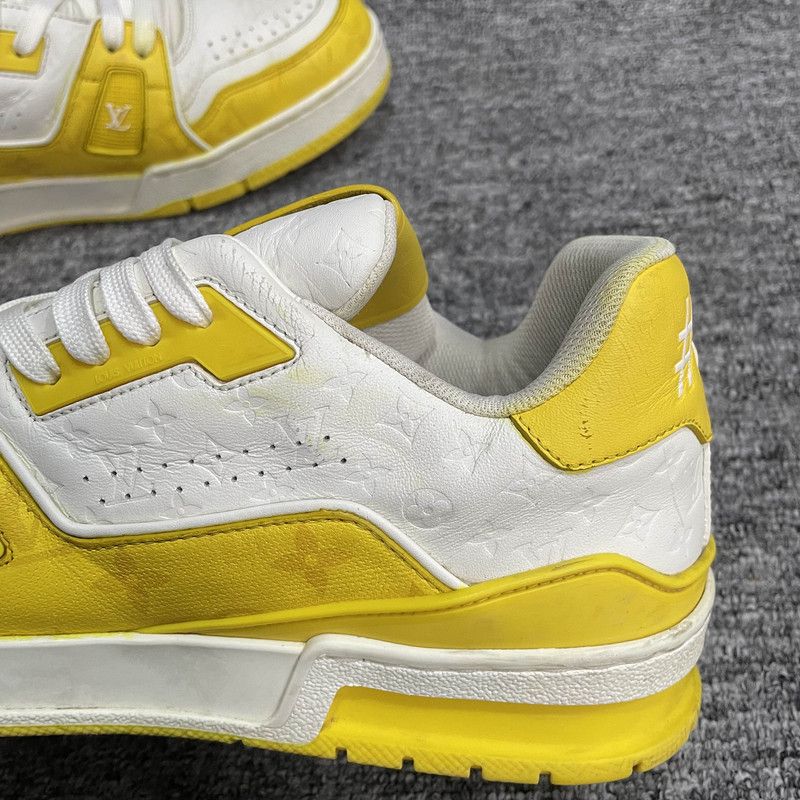 Louis Vuitton Louis Vuitton Trainer Low Top Sneakers in White Yellow 0079 Size US 8 / EU 41 - 6 Thumbnail