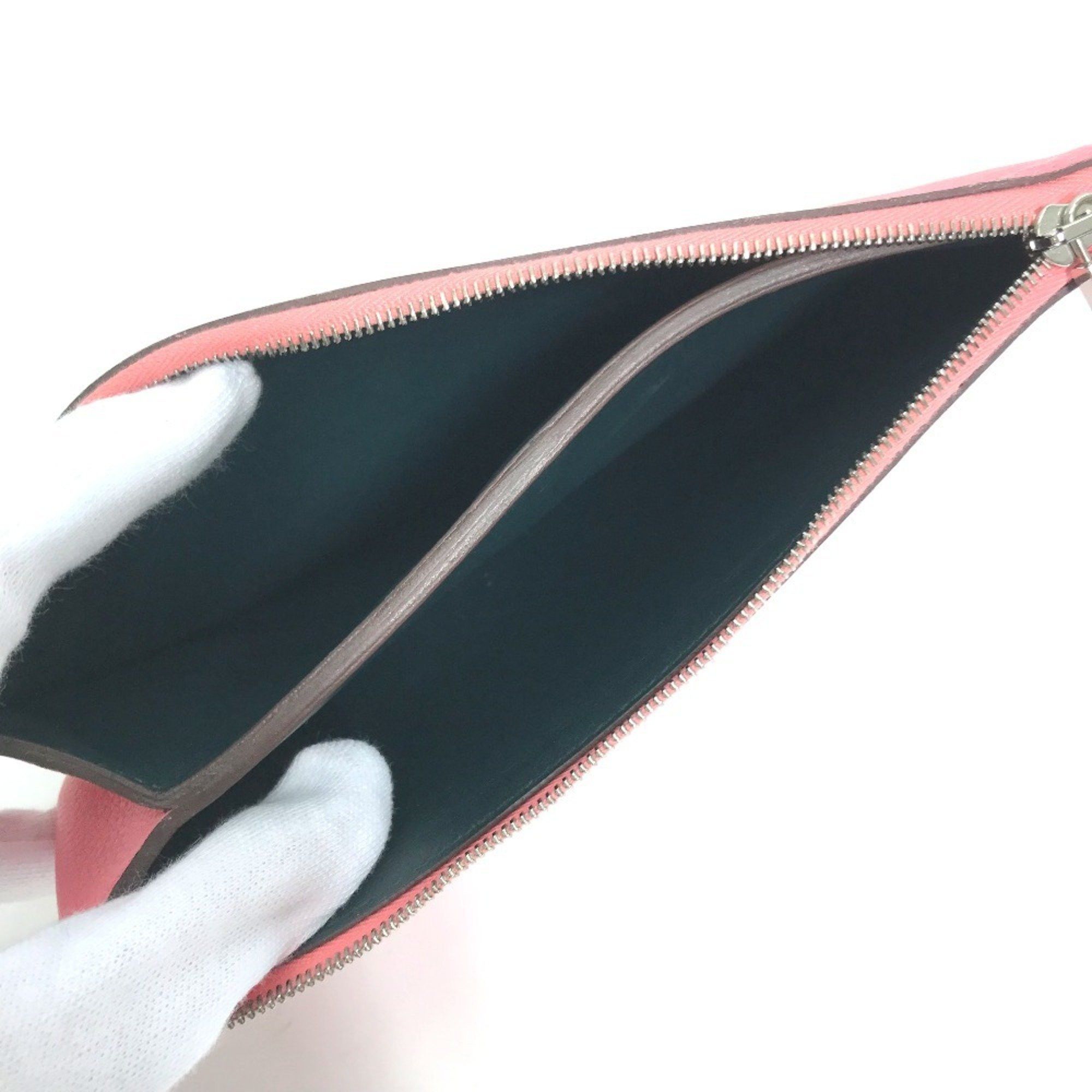 HERMES Atout GM Pouch Evercolor Women's Rose Azalee Pink