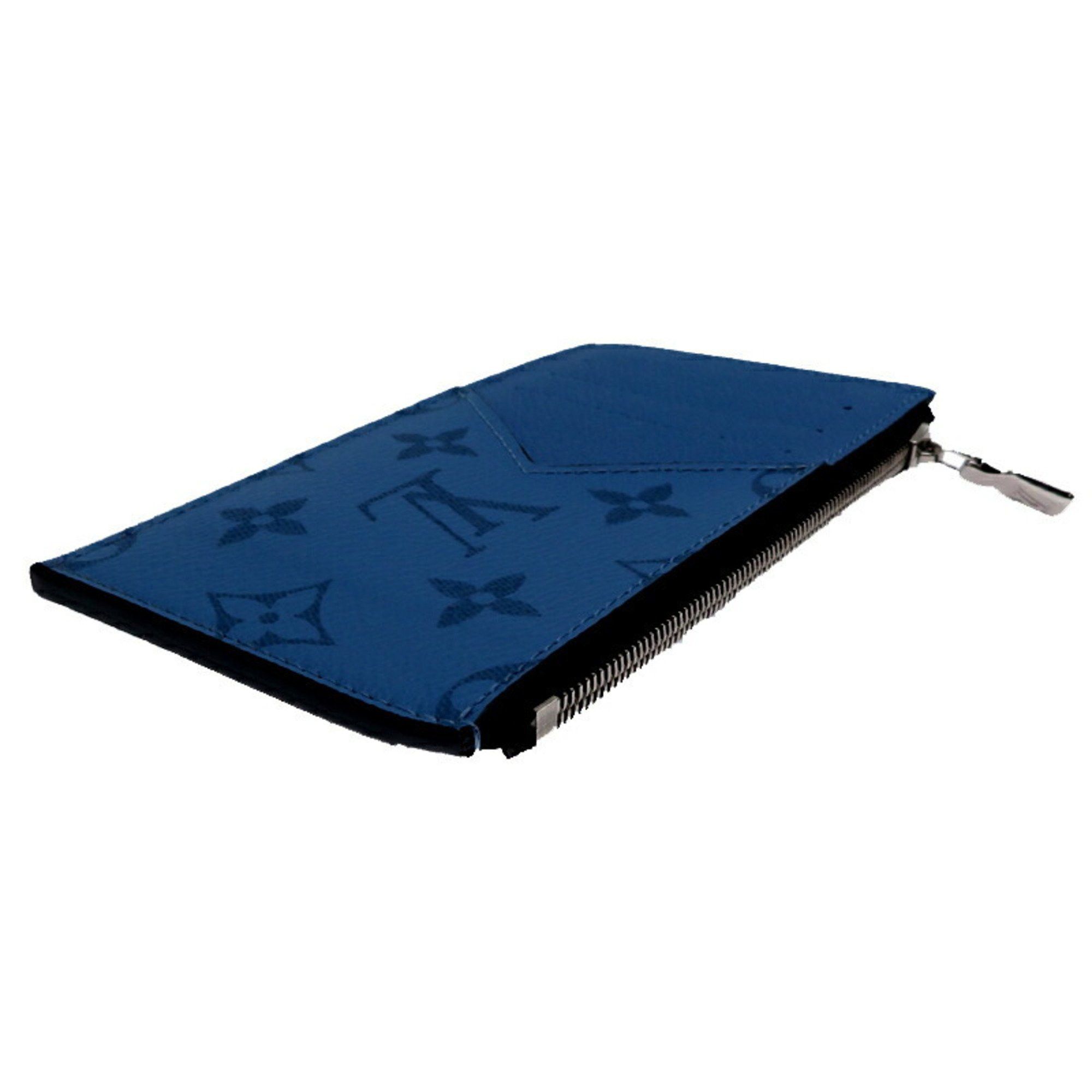 Louis Vuitton Louis Vuitton Coin and Card Holder, Women's Men's Case, M30425, Taiga Rama, Blue Size ONE SIZE - 3 Thumbnail