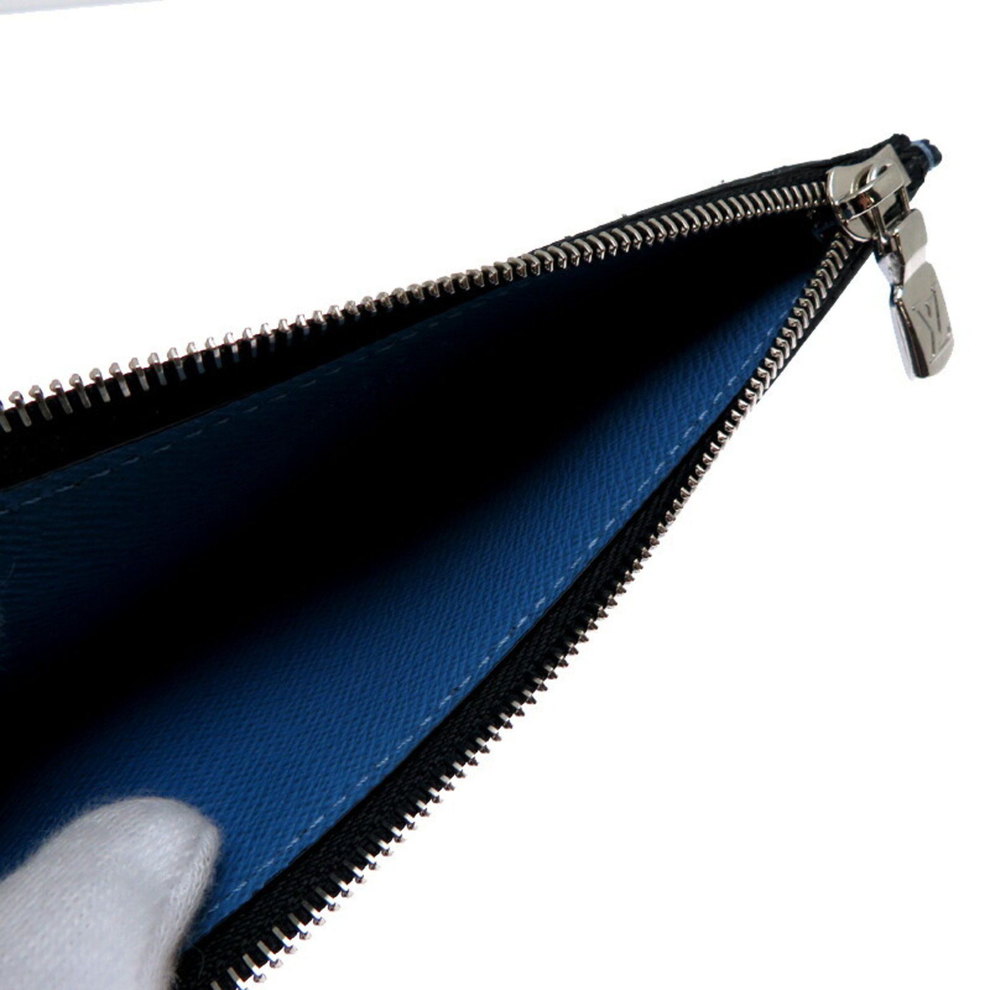 Louis Vuitton Louis Vuitton Coin and Card Holder, Women's Men's Case, M30425, Taiga Rama, Blue Size ONE SIZE - 5 Thumbnail