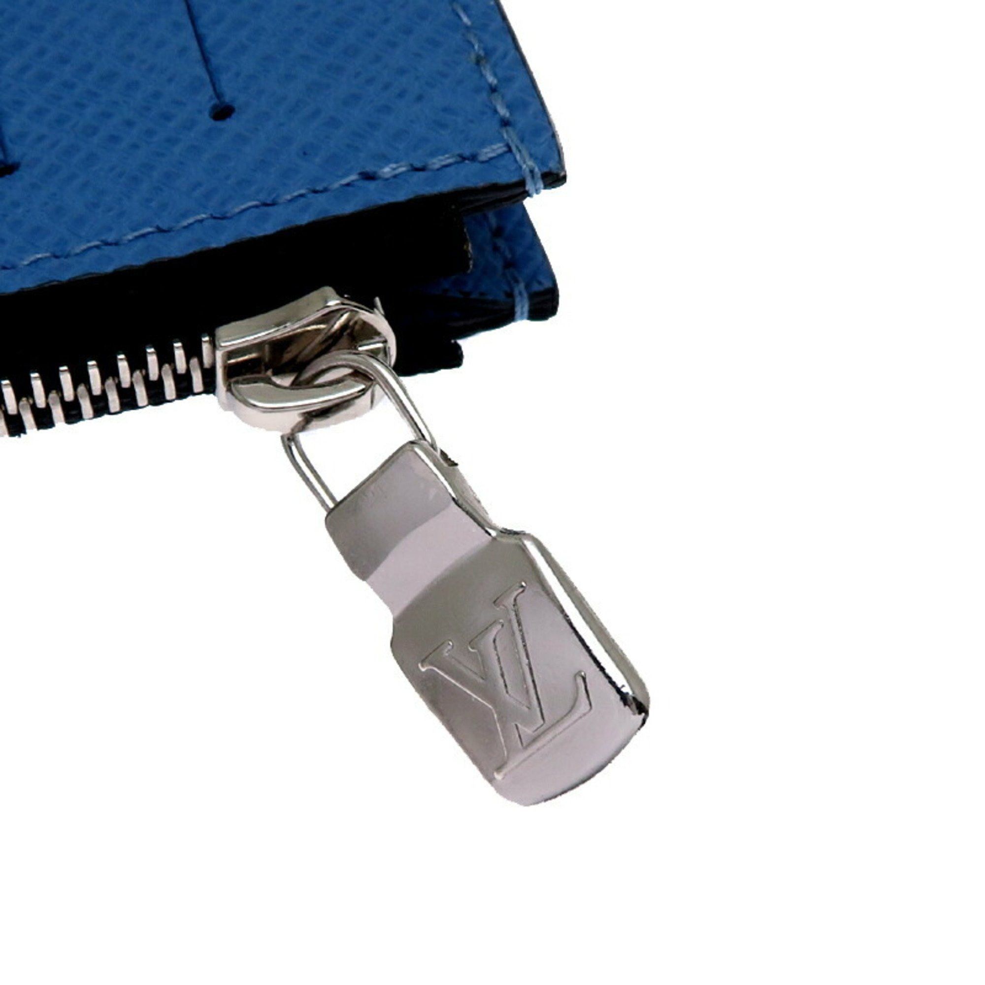 Louis Vuitton Louis Vuitton Coin and Card Holder, Women's Men's Case, M30425, Taiga Rama, Blue Size ONE SIZE - 8 Thumbnail