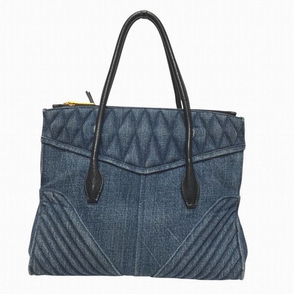 Miu Miu Miu Miu Miu Miu Biker Denim 2way Bag Denim Tote Bag RN1031 DUTY FREE for USA Size ONE SIZE - 2 Thumbnail