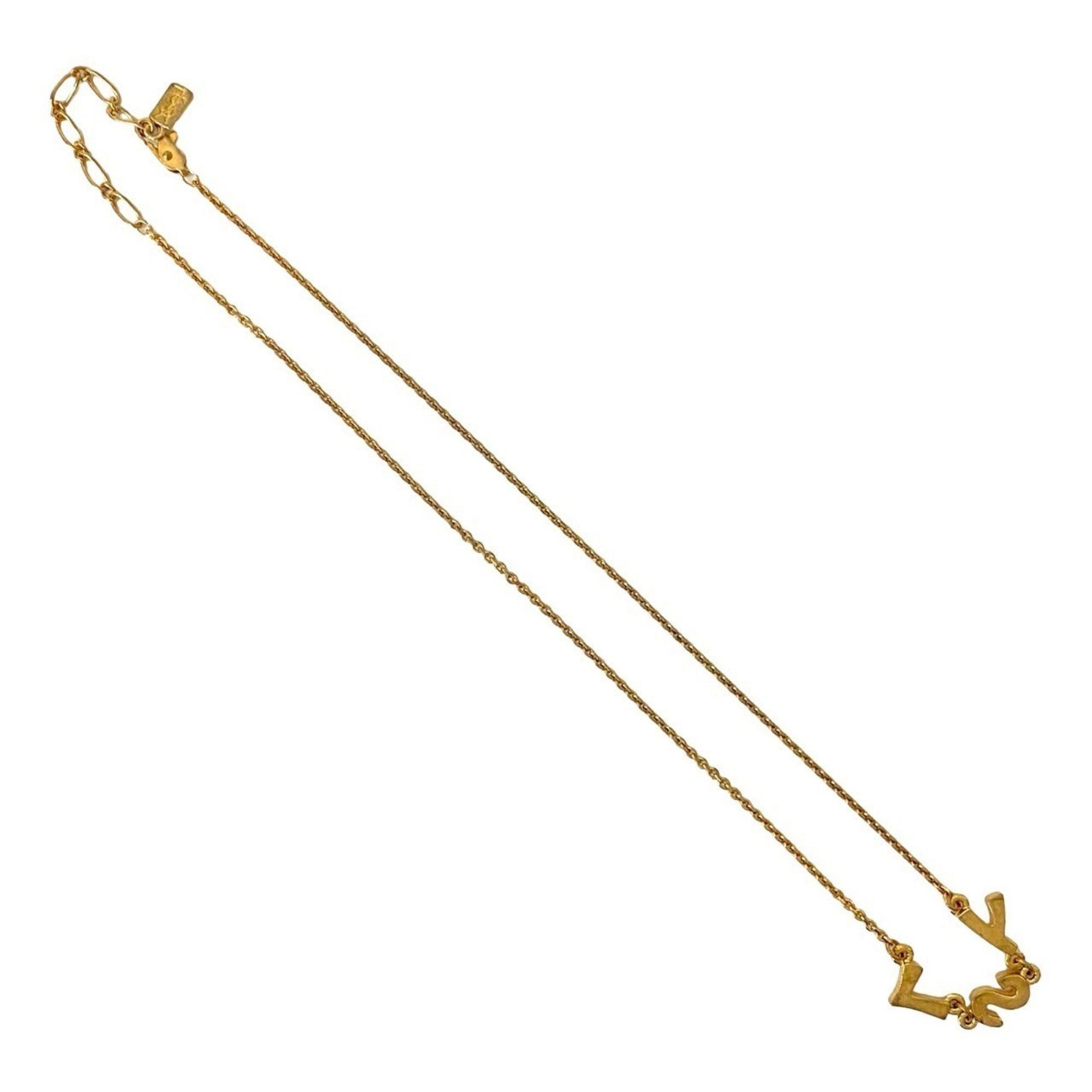 Yves Saint Laurent Yves Saint Laurent YSL logo necklace pendant choker accessory gold 49245 Size ONE SIZE - 4 Thumbnail