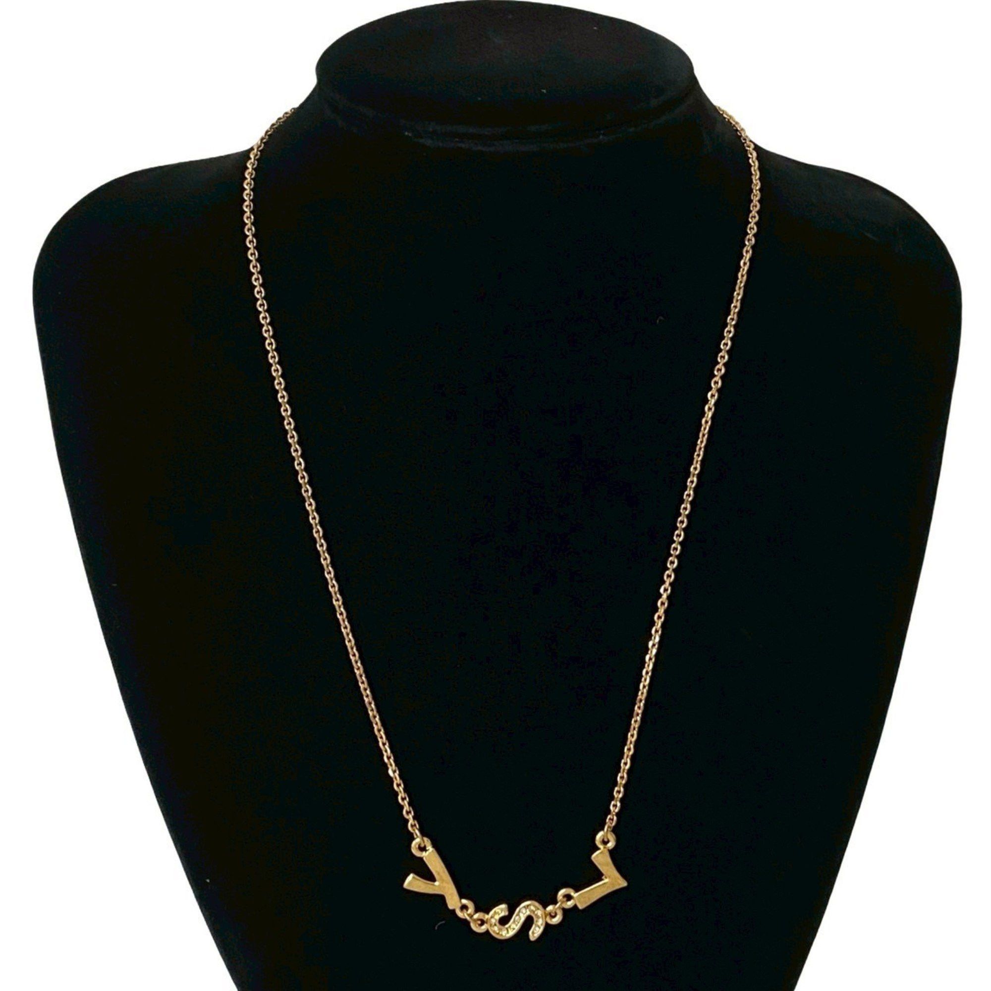 Yves Saint Laurent Yves Saint Laurent YSL logo necklace pendant choker accessory gold 49245 Size ONE SIZE - 2 Thumbnail