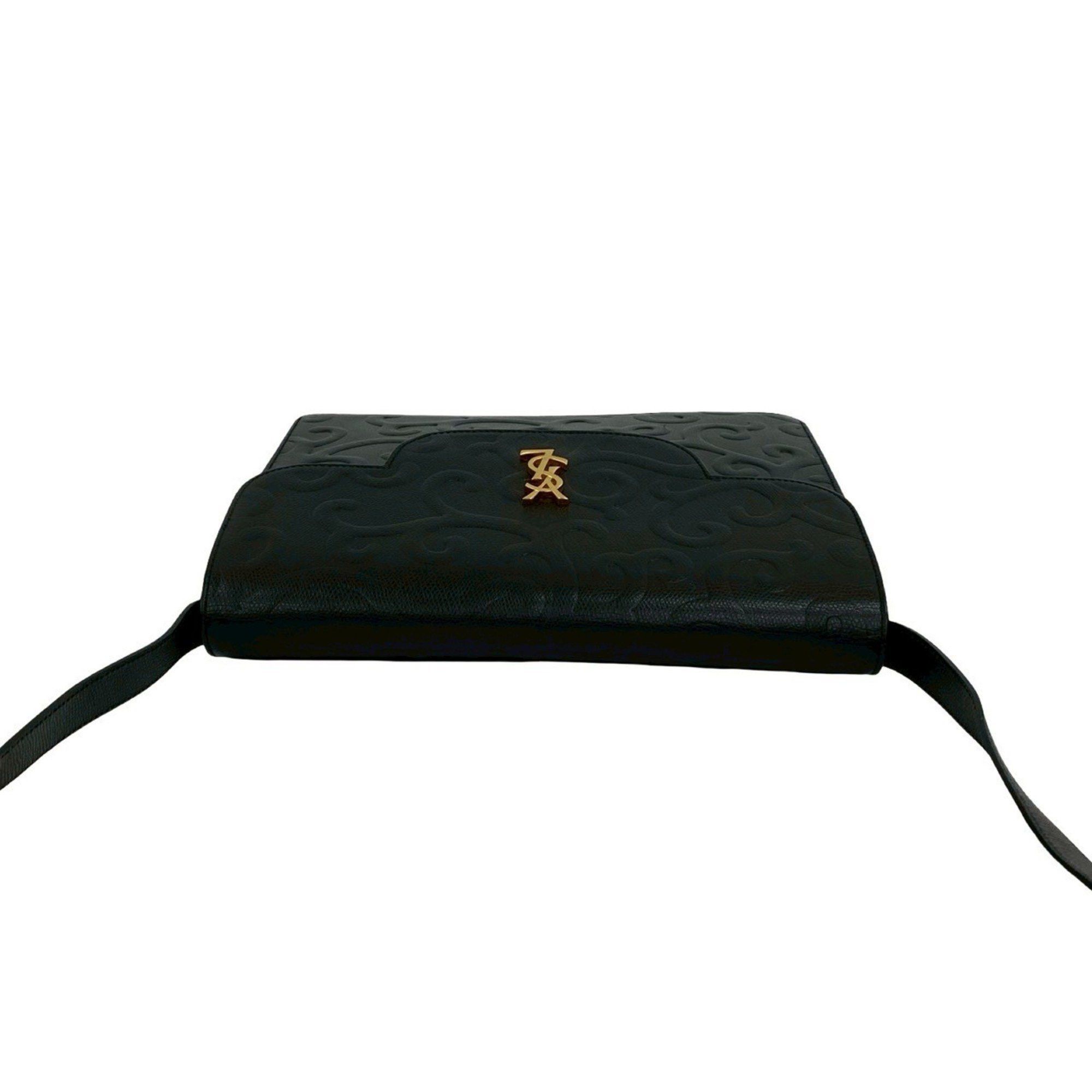 Yves Saint Laurent YSL logo hardware, arabesque pattern, genuine