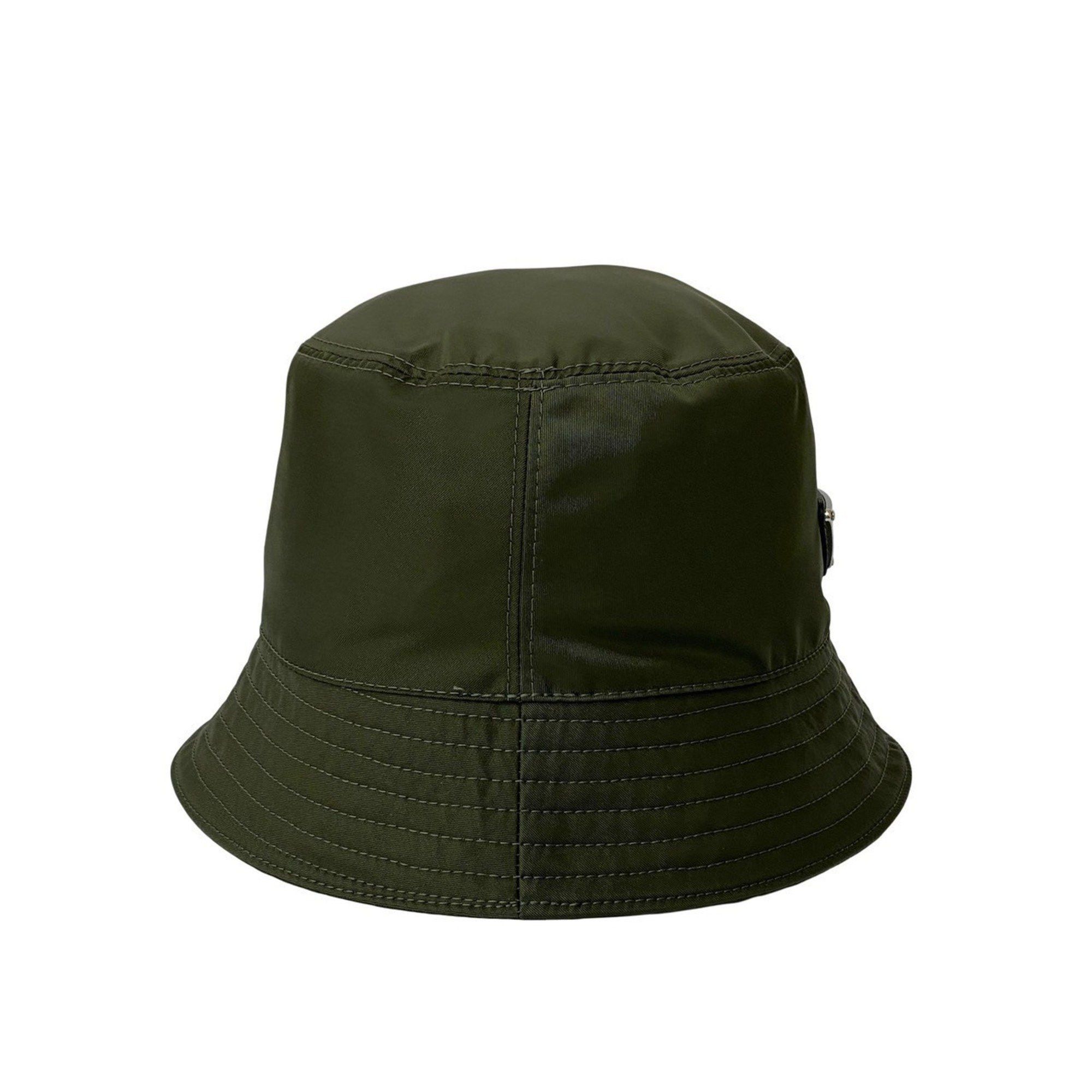 Prada PRADA Re-Nylon Bucket Hat with Triangle Logo, Cotton and Polyacid, Size M, Women's, Khaki, 69798 Size ONE SIZE - 4 Thumbnail