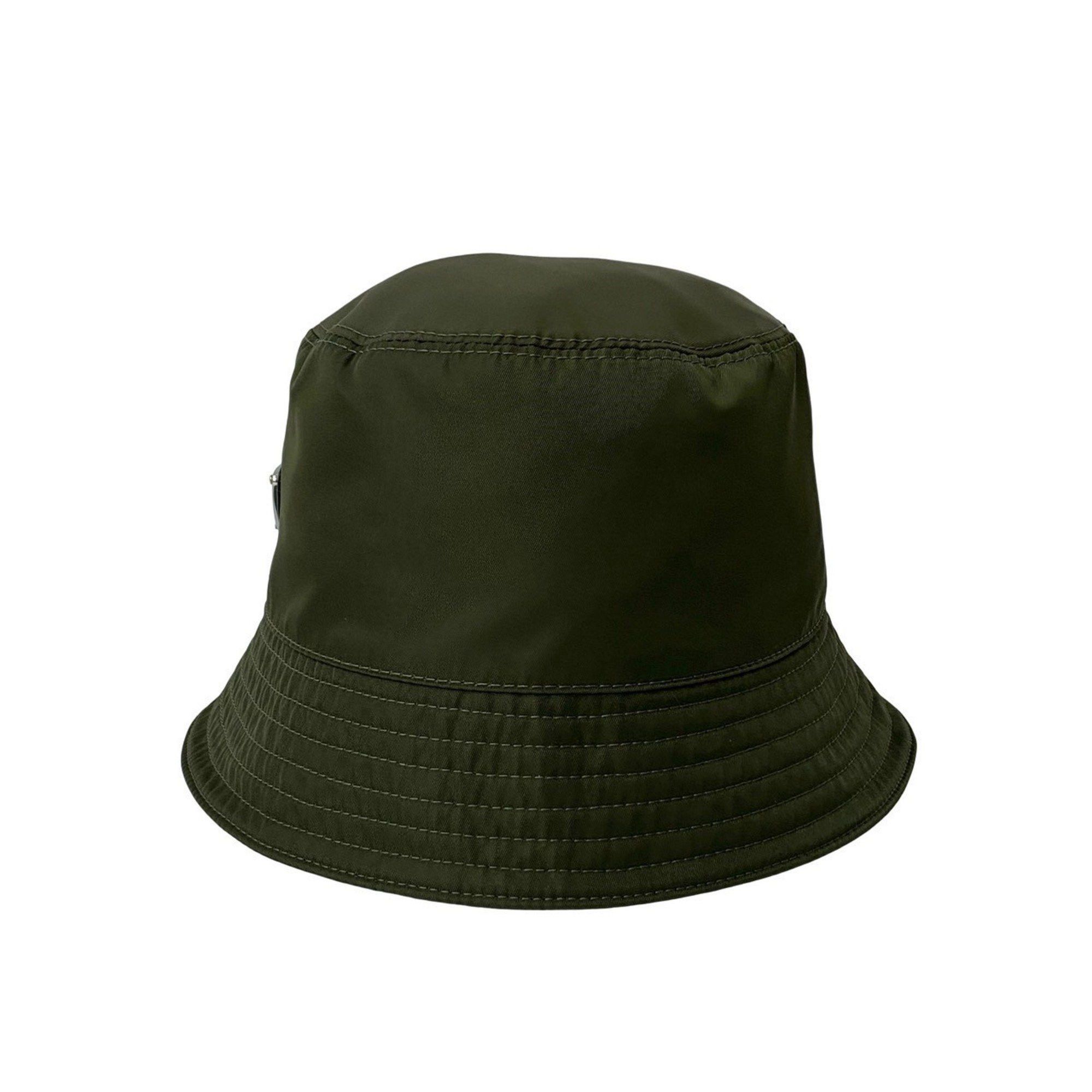 Prada PRADA Re-Nylon Bucket Hat with Triangle Logo, Cotton and Polyacid, Size M, Women's, Khaki, 69798 Size ONE SIZE - 5 Thumbnail