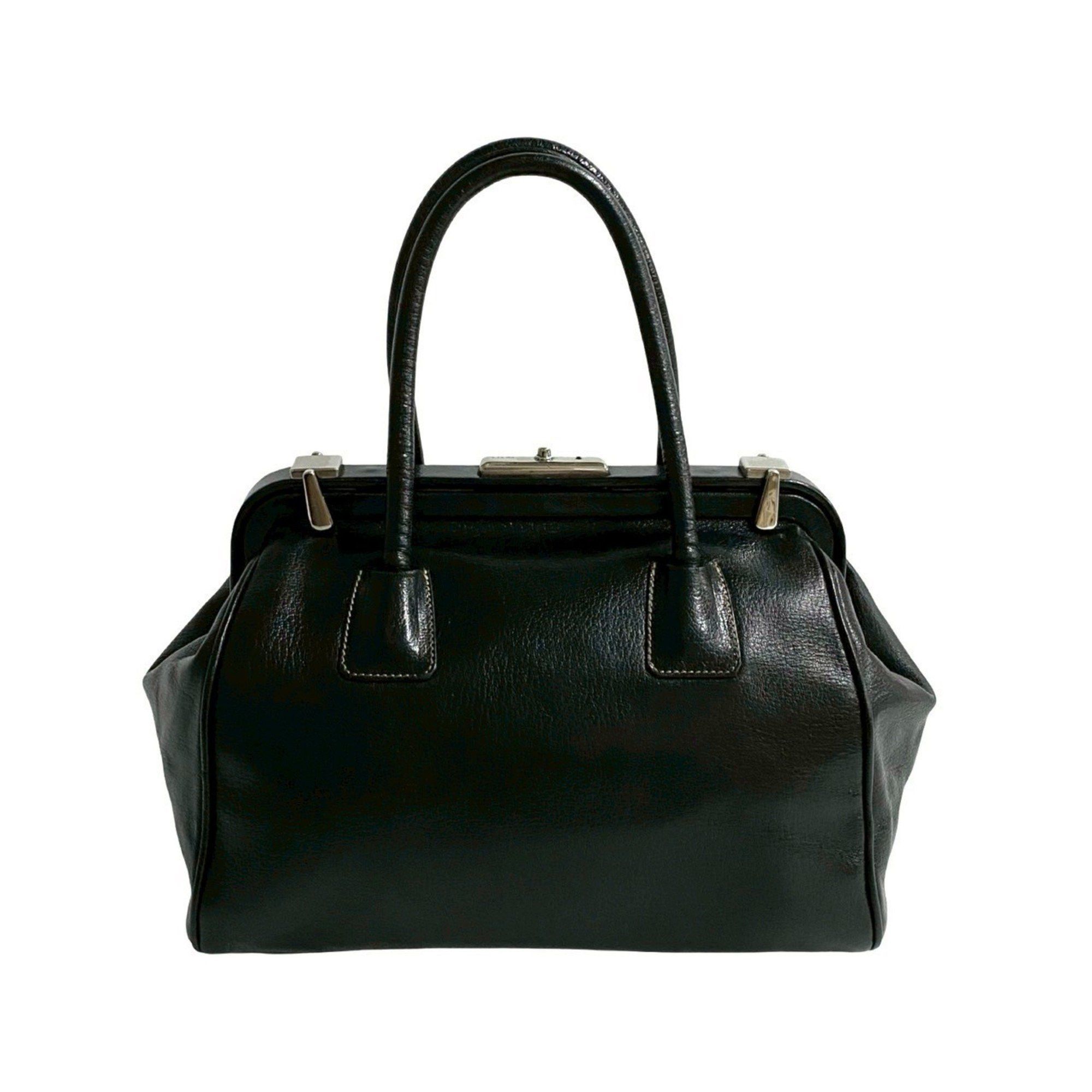 バッグ PRADA hand bag mini Boston bag archive PRADA Archive Black Leather Handbag Shoulder mini boston bag