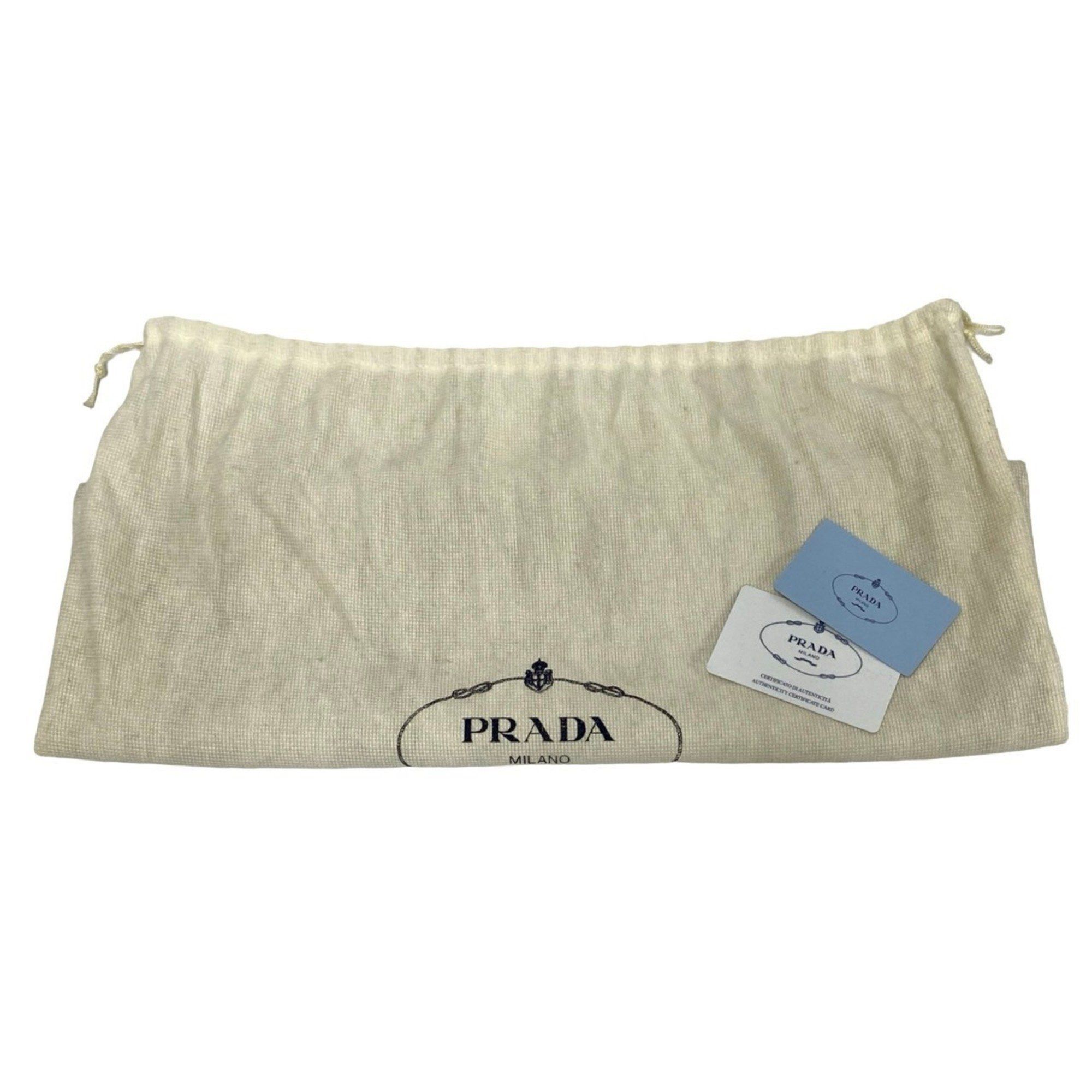Prada PRADA Triangle Logo Canvas Plastic Chain Semi Shoulder Bag Tote Black 35025 Size ONE SIZE - 9 Thumbnail
