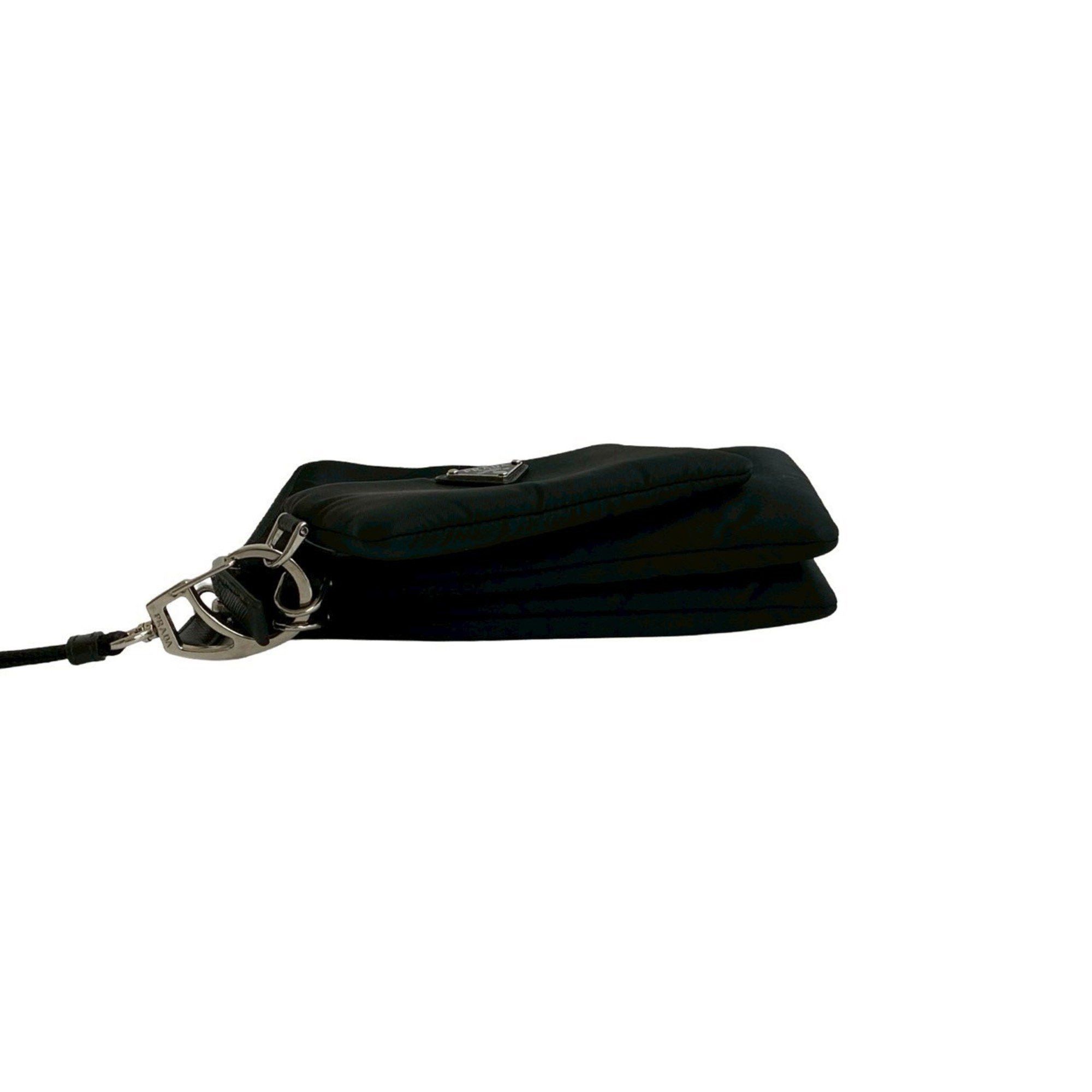 Prada PRADA Re-Nylon Triangle Logo Hardware Nylon Pouch Shoulder Bag Smartphone Case Black 20924 Size ONE SIZE - 5 Thumbnail