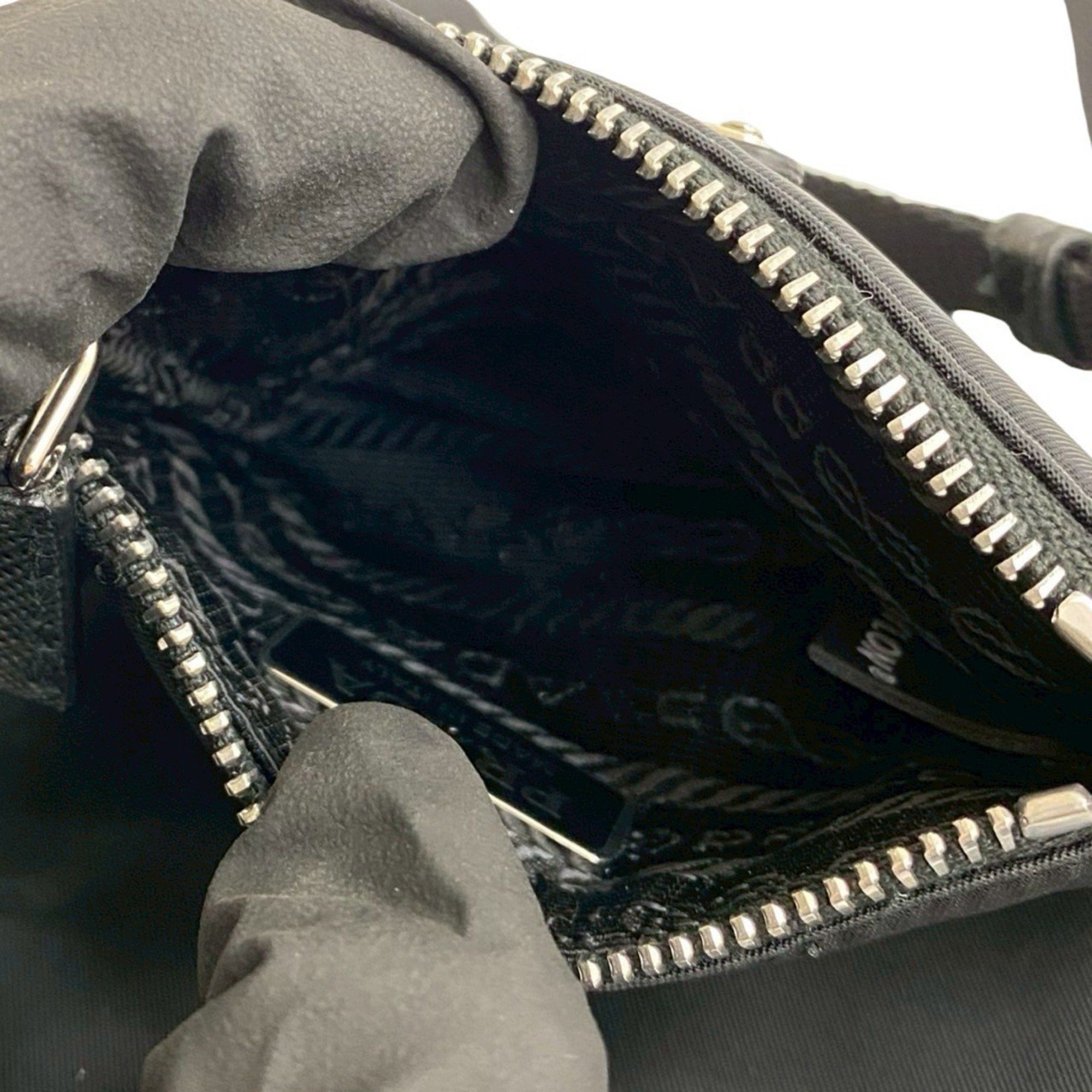 Prada PRADA Re-Nylon Triangle Logo Hardware Nylon Pouch Shoulder Bag Smartphone Case Black 20924 Size ONE SIZE - 10 Thumbnail