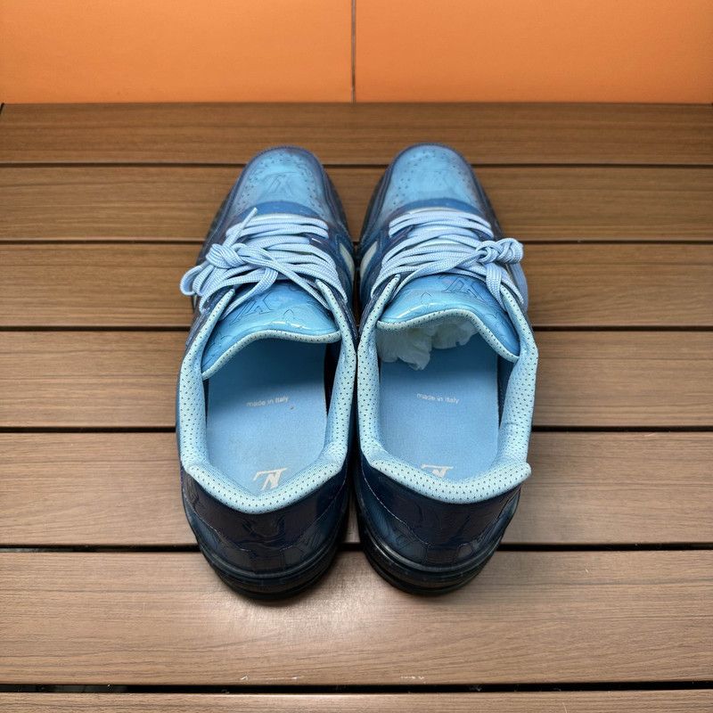 Louis Vuitton Louis Vuitton Blue Leather Low-Top Sneakers 0079 Size US 9.5 / EU 42-43 - 8 Thumbnail