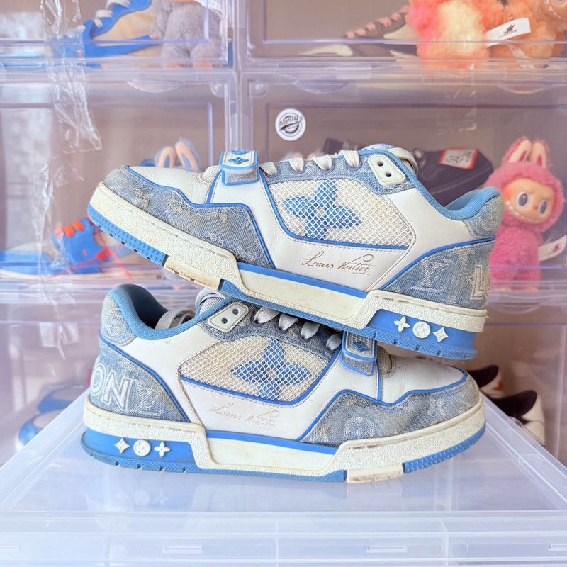 Louis Vuitton Louis Vuitton Blue and White Trainer Sneakers 0079 Size US 8 / EU 41 - 6 Thumbnail