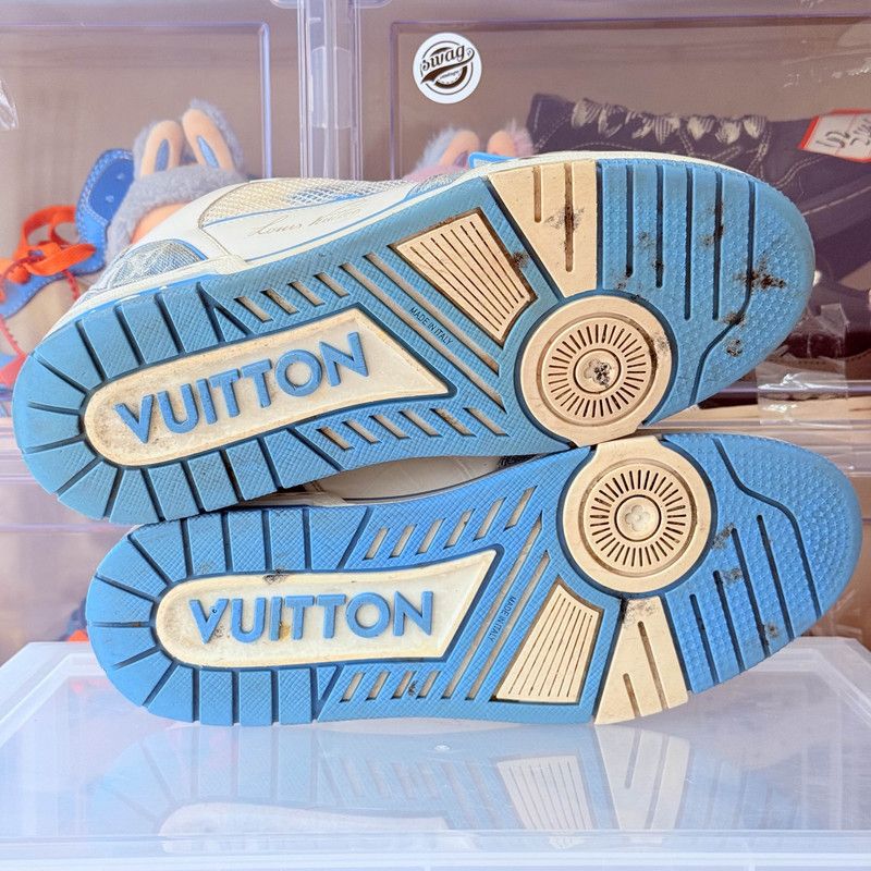 Louis Vuitton Louis Vuitton Blue and White Trainer Sneakers 0079 Size US 8 / EU 41 - 4 Thumbnail